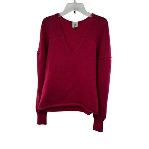 Cabi Women's V-Neck Cropped Sweater Long Sleeve Pink Size XS